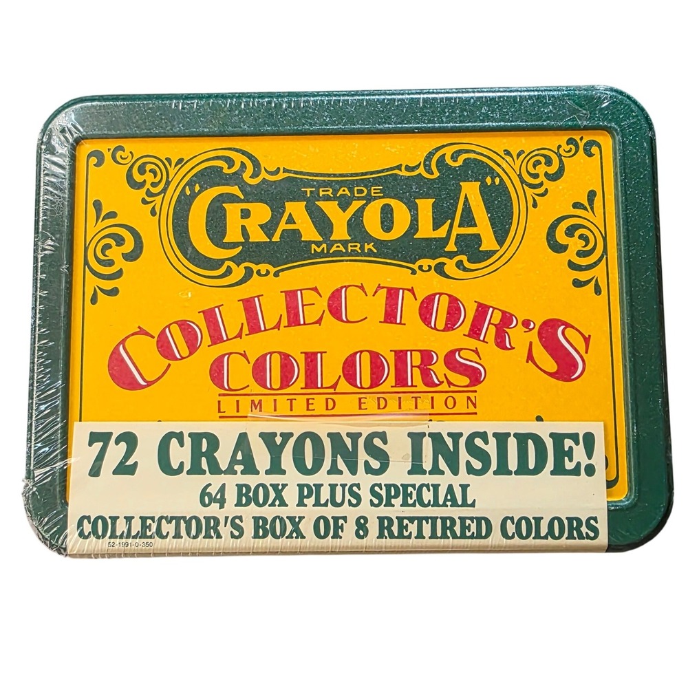 Vintage 1991 Crayola Collectors Colors Limited Edition Tin 72 Crayons Sealed